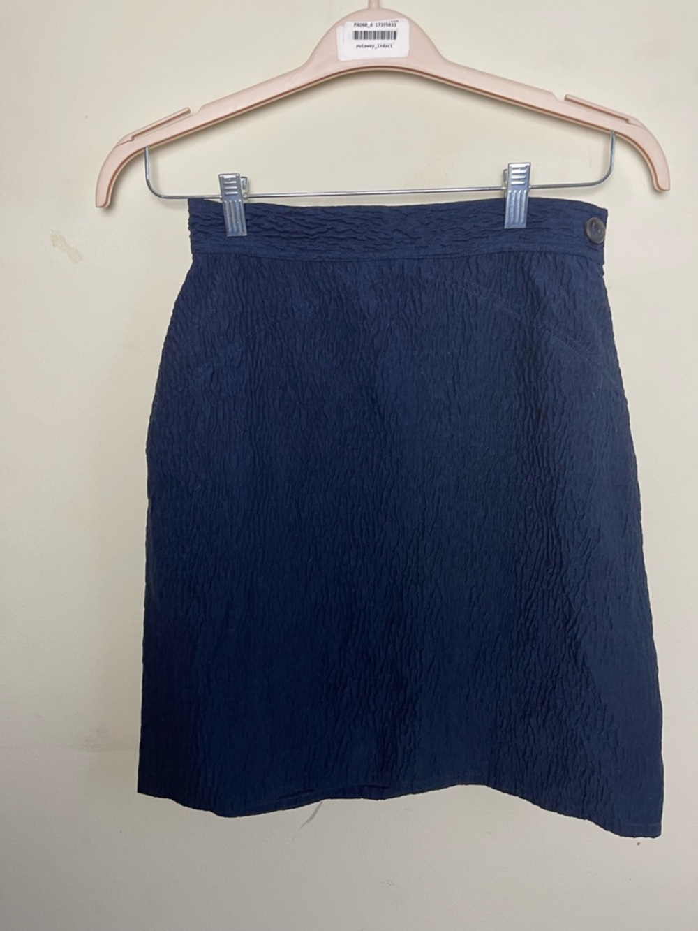 Anne Marie Navy Textured Pencil Skirt